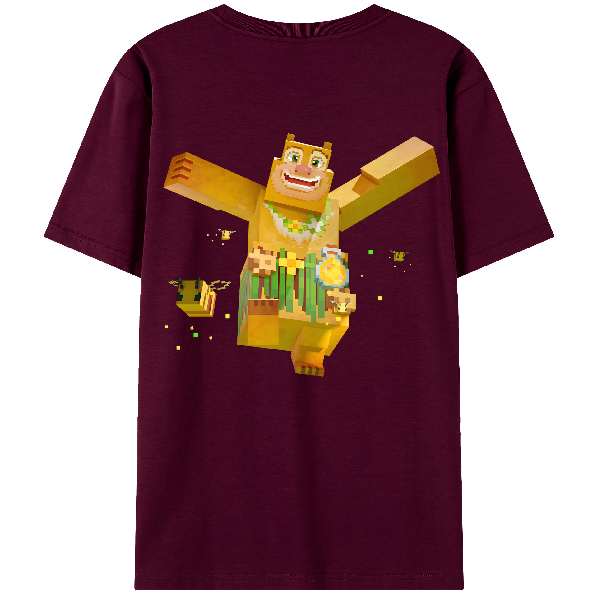 （画像用） マインクラフト ブロックの世界 Minecraft MC Block world レディース半袖Tシャツ(バックプリント)